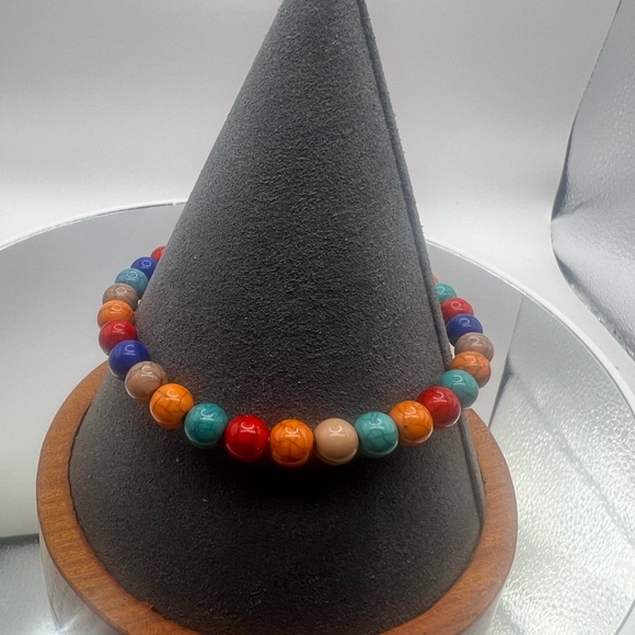 Brand New Chakra Healing Bracelet with Red Tassell Boho Wood Bead - Picture 10 of 16